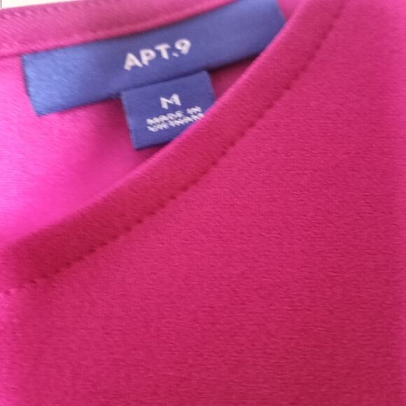 Apt.9 Women's Shift Dress Sleeveless Magenta Knee Length Size M - Picture 4 of 8